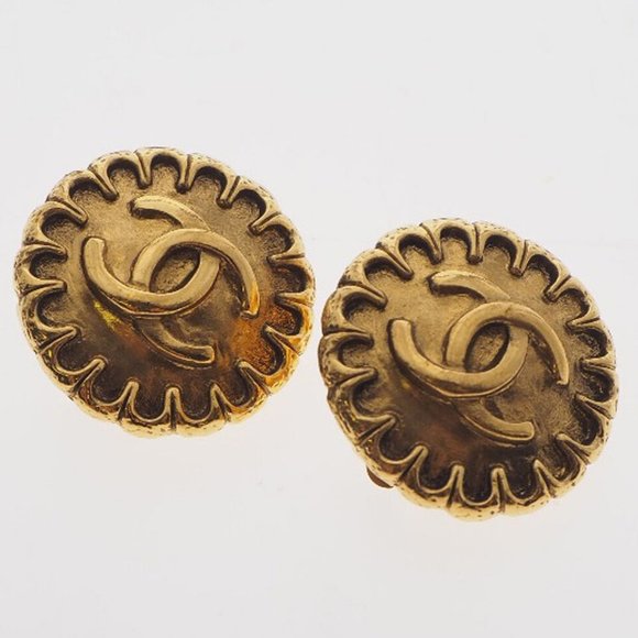 CHANEL vintage COCO Mark Earring gold Plated Gold Women - Picture 4 of 9